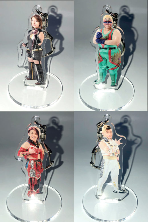 【3/17新宿】尾崎・アジャ・加藤・AKINOのアクリルキーホルダーが各1,000円で新発売!